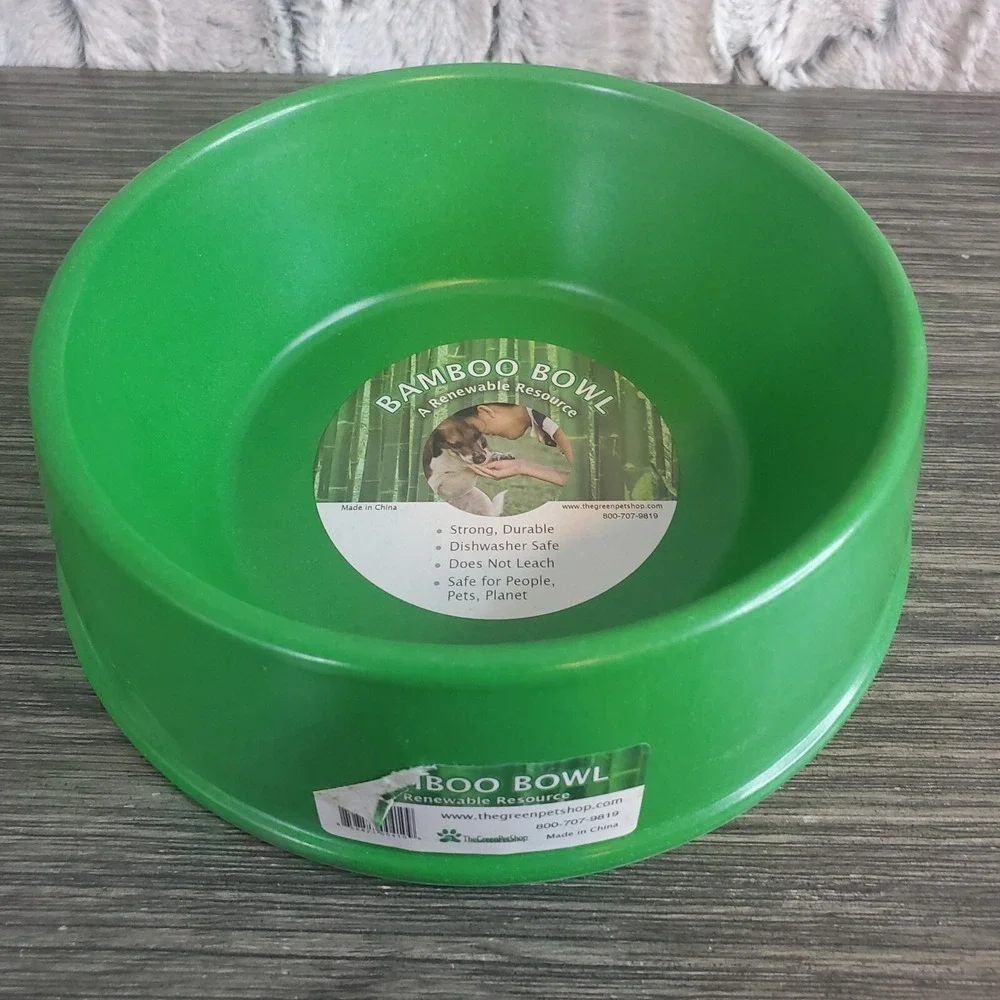 The Green Pet Shop Green‎ Small Bamboo Dog Cat Bowl Feeding Dish 6